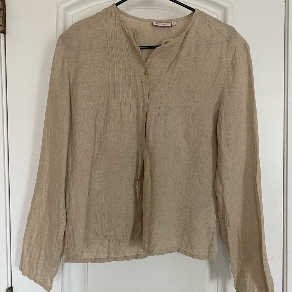 Max & Co Active 100% linen long sleeve women’s shirt IT 44